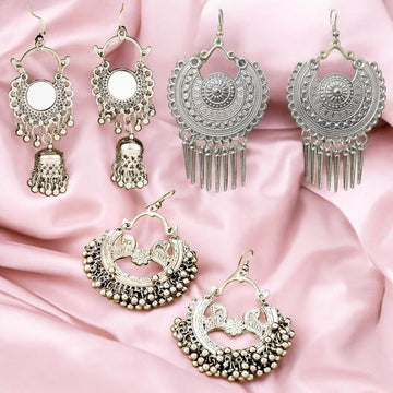 Folk Fables Set of 3 Beautiful Earrings