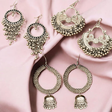 Buy 1, Get 2 Free! - Desi Diva Set of 3 Beautiful Earrings